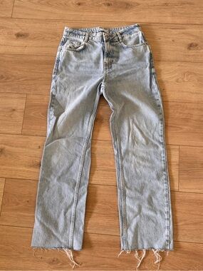 Zara Light Blue High Rise Straight Leg Jeans Size 4